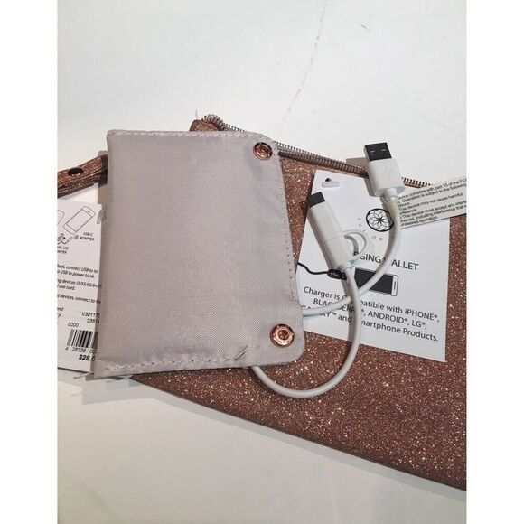 Rose Gold Charging Wallet with Power Bank - Universal Compatibility - Picture 6 of 11